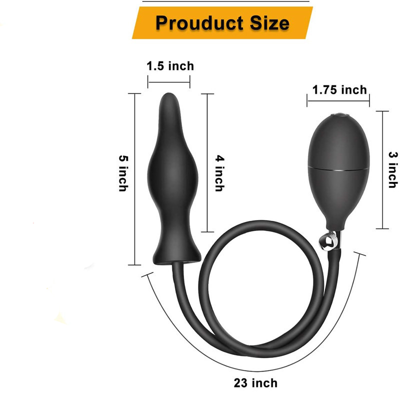 Inflatable Butt Plug - Expandable Anal Dildo with Pump