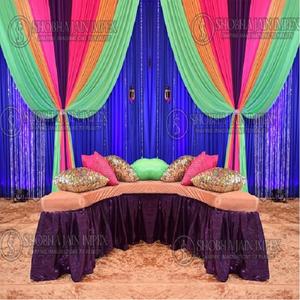 Grand Sangeet Night Stage Decoraciones DE BODA Elegante y deslumbrante Night Stage Decor - Product Image 4