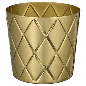 Ensemble de jardinière en métal or rose martelé de luxe tendance avec supports dorés modernes Pots de plantes décoratifs intérieurs et extérieurs pour jardin à la maison - Product Image 5