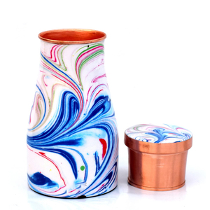 Premium Quality Sale Metal Printed Custom Pure Copper Bedside Carafe With Tumbler for Ayurvedic Health Benefits <b>Water</b> <b>Bottle</b> - Product Image 4