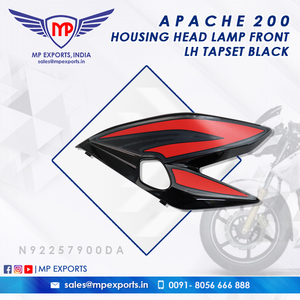 Producto Indio de Alta Calidad, FARO DELANTERO IZQUIERDO + JUEGO DE CINTAS NEGRO N92257900DA para Motocicleta Apache200 Rtr al Precio Más Bajo - Product Image 3