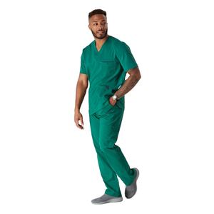 Haut de blouse médicale à col en V pour homme, fabriqué par un fabricant OEM, uniforme d'hôpital, manches courtes, vêtements de soins de santé pour hommes - Product Image 2