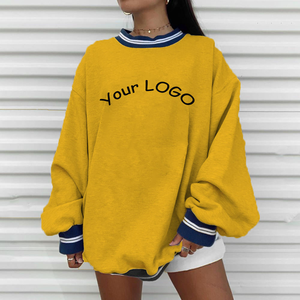 Sudadera Negra Personalizada con Logotipo en la Espalda, Ribete a Rayas Moradas, Cuello Redondo, Unisex, Ropa Casual de Calle - Product Image 5