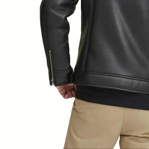 New Cowhide Leather Streetwear Fashion Plus Size Professional Winter Wear Leather Top Product Leather <b>Fur</b> Jacket for Men - Product Image 4