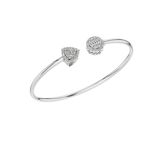 Bracelet jonc ouvert en or massif 14 carats avec motif de grappe de poire en diamant cultivé en laboratoire bijoux fins pour mariages fabricant OEM - Product Image 5