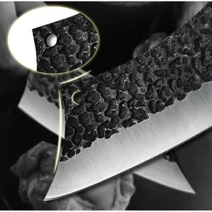 มีดเชฟทำมือขนาด 10 นิ้ว ทำจากเหล็กกล้าคาร์บอน พร้อมปลอกหนังสุดพิเศษ ด้ามจับสวยงาม ปรับแต่งได้ - Product Image 4