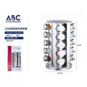 Disco da 20 teste rotante barattolo quadrato per condimenti vasetto di spezie Shaker per peperoni sale condimento bottiglia di pepe prodotto azienda - Product Image 1