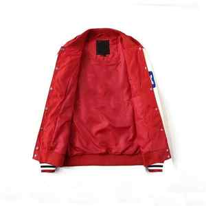 OEM personalizado bordado Chenille parches High Street Style hombres chaqueta de lana con cuello alto para el invierno - Product Image 3