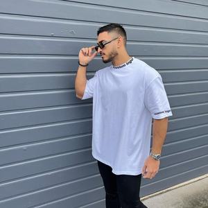 T-shirt Homme Personnalisé de Haute Qualité, Col Rond, Grande Taille, Décontracté, Uni, 100% Coton, Grammage Lourd, Luxe, Épaules Tombantes, T-shirt Vierge pour Homme - Product Image 1