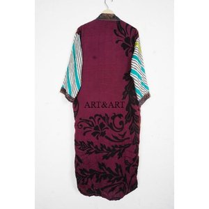 Bata de Seda de Lujo Hecha a Mano, Elegante Estilo Boho, Manga Larga, Suave, para Mujer, Dama de Honor, Ropa de Dormir para Boda, Kimono - Product Image 5