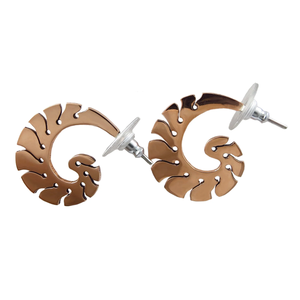 Boucles d'oreilles géométriques vintage en laiton, style sud-ouest, été 2026, texturées, colorées, perlées, jaune-or, bijoux fantaisie - Product Image 2