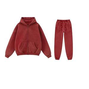 Conjunto de ropa para correr de invierno Unisex Color personalizado 100% algodón polar chándal Sudadera con capucha pantalones Jogger cordón transpirable - Product Image 5