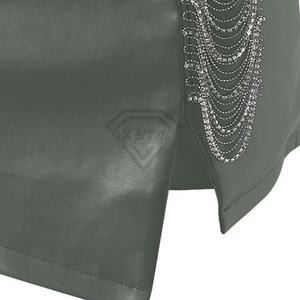 Best Selling High Quality Ladies Leather <b>Skirts</b> Customized Logo Breathable <b>Summer</b> Outdoor Casual Look Natural Leather <b>Skirts</b> - Product Image 6