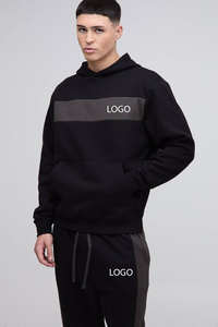 OEM New Fashion 2025-26 Color block Tracksuit Wholesale Price <b>Cheap</b> low MOQ Breathable Cotton Regular fit Hoodie & <b>Jogger</b> set - Product Image 5