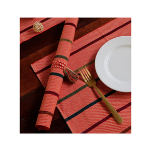 แผ่นรองบนโต๊ะผ้าคอตตอนปักลายทางขนาด13x19 160 GSM แห้งเร็วทำด้วยมือในอินเดีย100% รับประทานอาหารออกแบบได้ตามต้องการ - Product Image 3