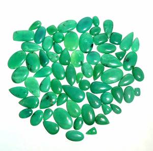 พลอยควอตซ์ทรงหลังเบี้ยสีเขียวธรรมชาติเกรด AAA พลอยหลวมชิ้นเดียวสำหรับทำเครื่องประดับ - Product Image 1