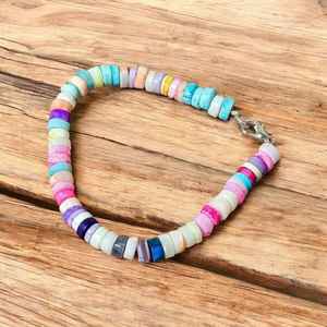 2025 été à la mode perlé Bracelet multi-couleur opale Heishi avec 5-6mm rond lisse bonbons perles de pierre pour les anniversaires - Product Image 1