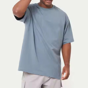 Prix bas 100% coton hommes surdimensionné T-Shirt coupe ample à manches courtes 220g confortable tissu doux respirant Anti-rides décontracté - Product Image 1