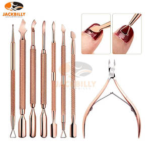 Suministros profesionales de belleza para uñas de todos los colores, recortador de cutículas de acero inoxidable y empujadores de uñas - Product Image 6