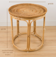 Table basse en rotin naturel artisanal vintage rangement artisan design taille personnalisable meubles de salon maison en osier
