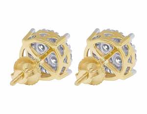 Cluster Hip Hop Bijoux glacés Boucles d'oreilles en diamant rond Moissanite en argent sterling S925 - Product Image 4