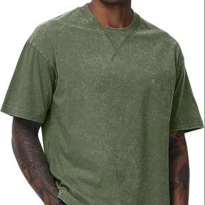 Camiseta de gran tamaño con lavado ácido para mujer, camiseta Retro lavada holgada, camiseta de lavado ácido de algodón pesado Unisex - Product Image 1
