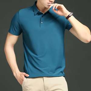 T-shirt polo en coton personnalisé 220gsm avec col rabattu T-shirts polo pour hommes T-shirt à manches courtes vierge à manches courtes pour hommes - Product Image 5