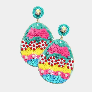 Pendientes de gota de cuentas hechos a mano de nueva moda para mujer forma de triángulo clásico para fiestas - Product Image 4