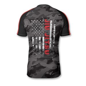 Vente en gros de hauts rashguard à manches courtes personnalisés tissu flexible coutures respectueuses de la peau haute protection UV adaptée aux gymnases - Product Image 3