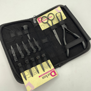 Outils d'extension de cheveux Plasma noir mat en acier inoxydable C-Curves Pince d'extension de cheveux Ciseaux à cheveux Clips de séparation de cheveux - Product Image 1