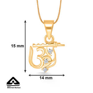 Colgante Religioso Unisex de Oro Amarillo Om Basuri - Amuleto Fino - Product Image 5