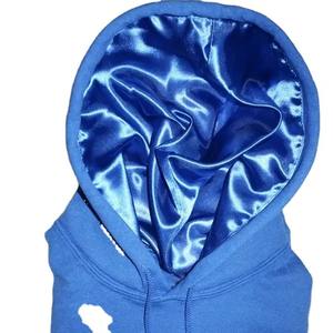 OEM personalizado 400gsm doble capa satén forrado Sudadera con capucha Streetwear satén sudaderas con capucha No String Puff impresión sudaderas con capucha de los hombres - Product Image 2