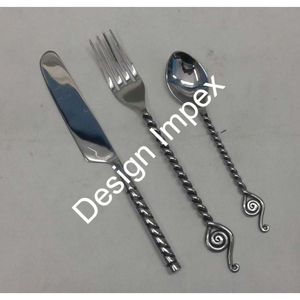 Ensemble de couverts de cuisine cuillère et fourchette de qualité minimaliste hôtel et restaurants vaisselle ensemble de couverts décoratifs en acier inoxydable et logo - Product Image 5