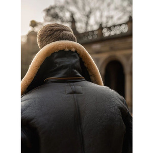 Custom Made <b>Men's</b> Leather <b>Jackets</b> Warm <b>Shearling</b> Waterproof Heated Eco-Friendly Zipper Turn-down Collar Roll-back Cuffs High - Product Image 3