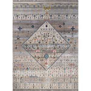 Freedom Manchaha Ivory Hand Knotted Wool Bamboo Silk Rugs Geometric Rectangle 9x12 Living Room Carpet for Home <b>Hallway</b>-Les-8312 - Product Image 1