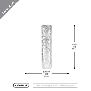 HST0314SS - Campana de vidrio plateado con puntos para vela tipo huracán [sin base] - 3 x 14 - Product Image 6