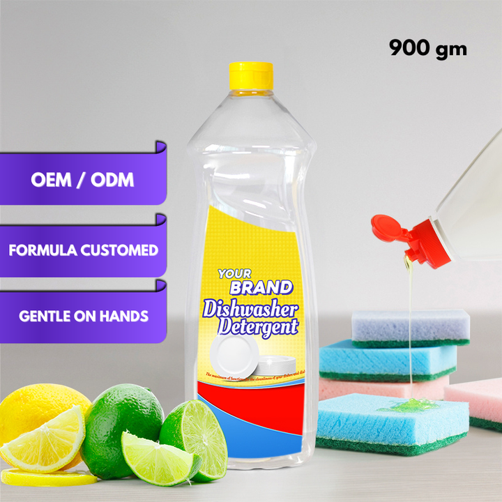 OEM Economy 900gm Lemon & Lime Scented Plant Base Dishwashing Liquid Kitchen Detergent Easy-to-Remove Residue"