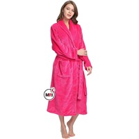 Peignoirs de bain de luxe personnalisés 2024 de haute qualité pour femmes, en flanelle, polaire d'hiver, style décontracté, épais, doux comme une serviette, longueur genou
