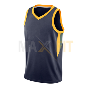 เสื้อบาสเก็ตบอลผ้าเจอร์ซีย์แห้งเร็วระบายอากาศได้ดีดีไซน์ธรรมดาสีใหม่ล่าสุดสำหรับองค์กร Maxfit แบบกำหนดเองเพิ่มขนาดให้เลือก - Product Image 1