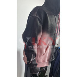 Men Acid Wash Pullover Hoodie Wholesale Best Supplier Customs logo Hot Sale Streetwear Custom Made Acid Wash Hoodie by Viky Ind - Product Image 6