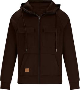 2025 nouvelle mode hommes quart Zip pull Cargo à capuche veste sweat à capuche avec poches en gros fabricant Premium - Product Image 4