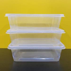 Prix bas Rectangle forme boîte en plastique récipient alimentaire avec couvercle Transparent Logo personnalisé en gros produit écologique 2025 - Product Image 6