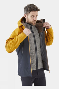 <b>Men's</b> Waterproof Soft Shell Hooded <b>Rain</b> <b>Jacket</b> with Zipper <b>Lightweight</b> Outdoor Windbreaker for Winter Hiking Custom Logo - Product Image 2