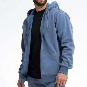 Unisex 100% Cotton Full Zipper <b>Fleece</b> <b>Jackets</b> Custom Made Bulk Manufacturers' Plain Dyed Hoodies for Winter - Product Image 1