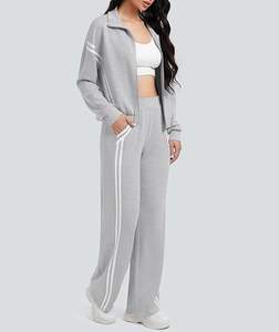 Conjunto Deportivo para Mujer, Sudadera con Capucha y Pantalones Deportivos, Poliéster, Cierre de Cremallera, Unisex, Ropa Deportiva - Product Image 1
