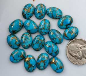 100% piedras preciosas pulidas lisas de forma ovalada turquesa de cobre azul suelto de Grado Superior Natural para uso de joyería a precio a granel OEM - Product Image 5