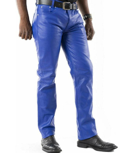 Pantalones Casuales Rectos de Cuero Personalizados de Alta Calidad para Hombre, Cintura Media, Negros, Ligeros, Antiarrugas, con Botones - Product Image 6