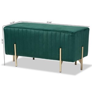Latest Gray Velvet Upholstered Metal Frame Bench Removable Cover Storage Traditional Design for Home Living Bedroom Metal Bench - Product Image 4
