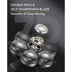 Tondeuse électrique pour hommes avec 7 têtes de rasage, étanche IPX7, pour cheveux, charge rapide - Product Image 6