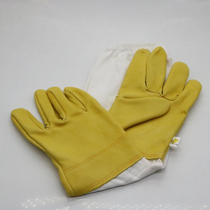 2025 meilleure qualité vente d'usine cuir gris longue coton maille manchette abeille Culture gants gants en cuir de chèvre pour l'apiculture En420 - Product Image 6